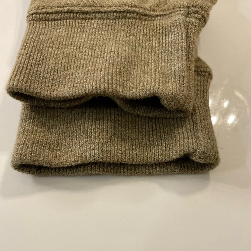 Daniel Cremieux Tan Turtleneck Sweater with Brown Patches